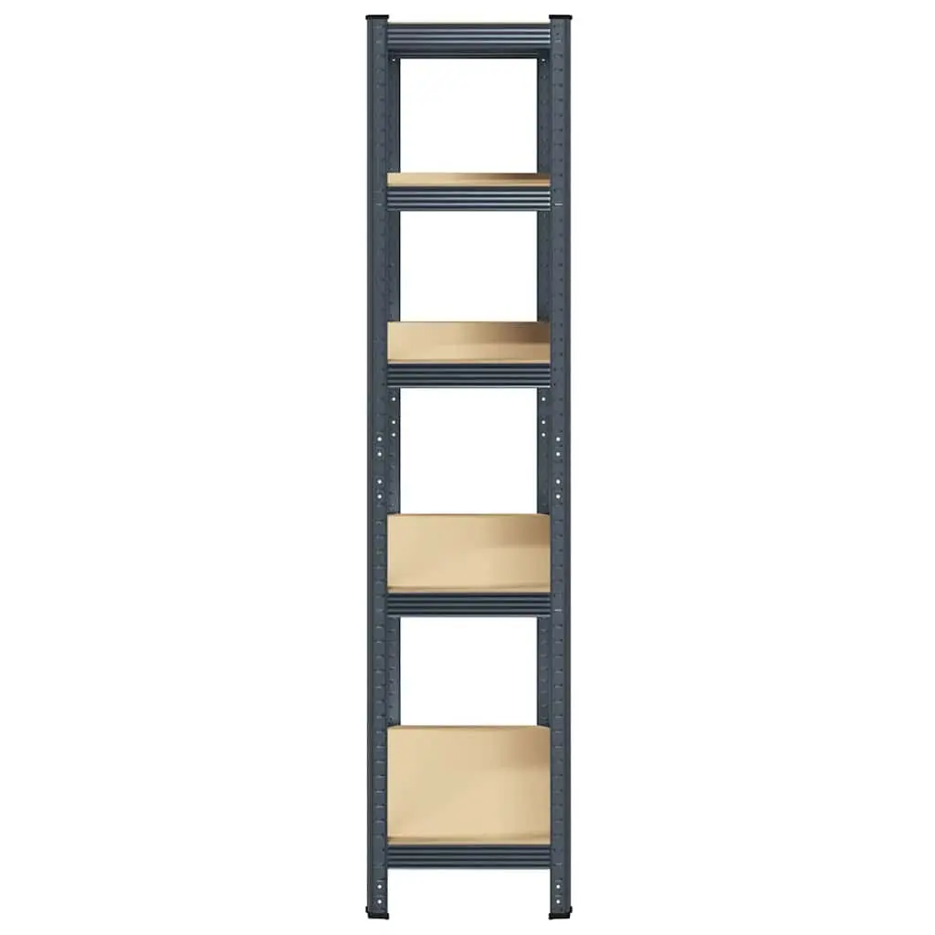 5-Layer Anthracite Steel Storage Shelf with Engineered Wood