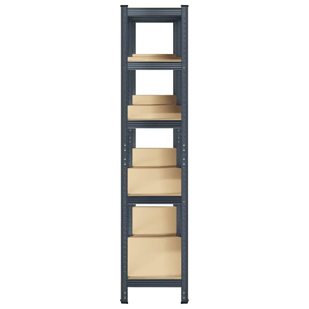 5-Layer Heavy-Duty Storage Shelves Steel Frame Anthracite 2pc
