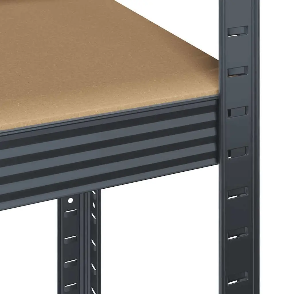 5-Layer Heavy-Duty Storage Shelves Steel Frame Anthracite 2pc