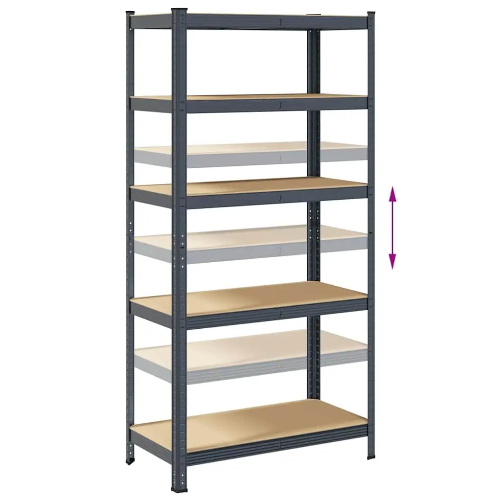 5-Layer Industrial Storage Shelf in Anthracite Steel