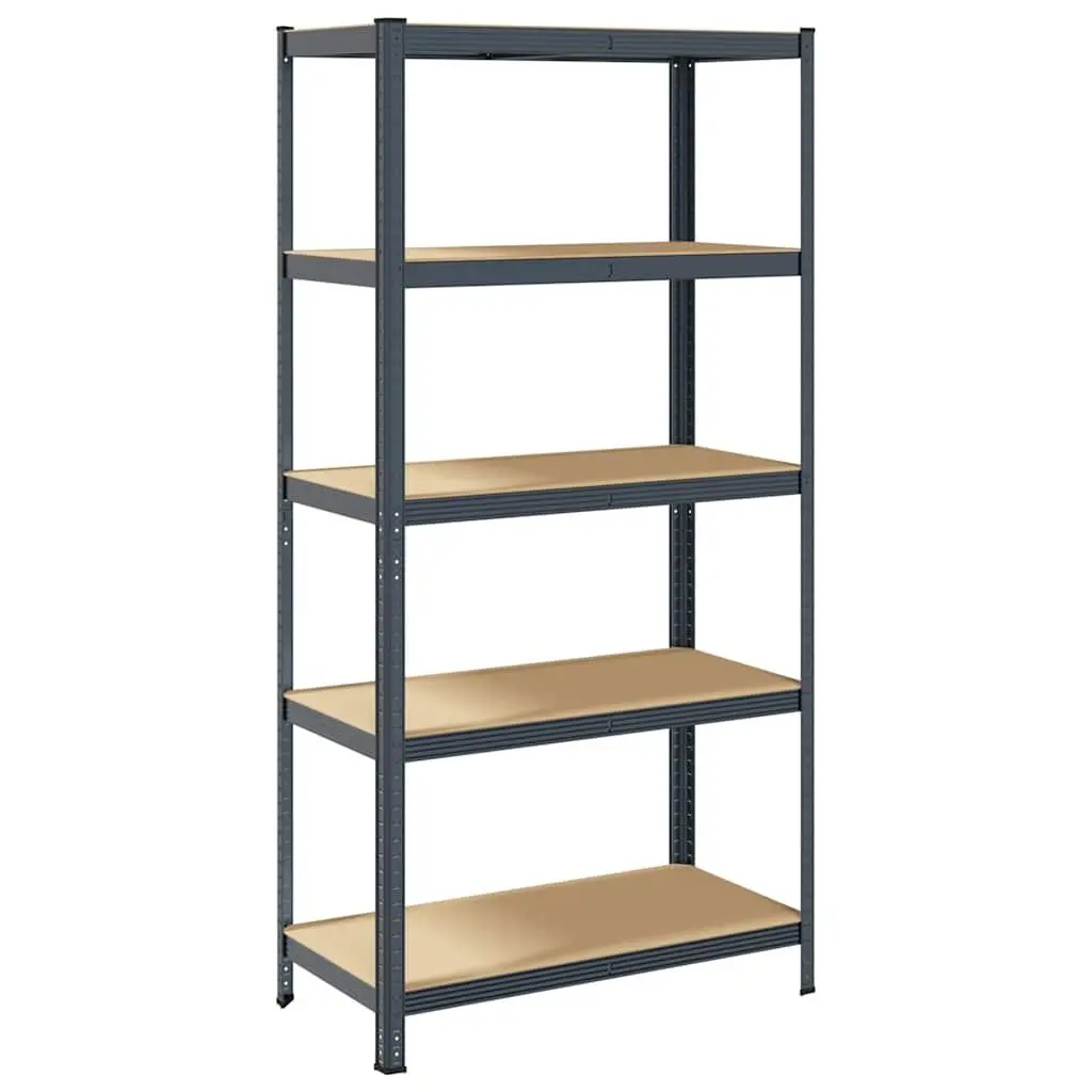 5-Layer Storage Shelf Steel Engineered Wood Anthracite