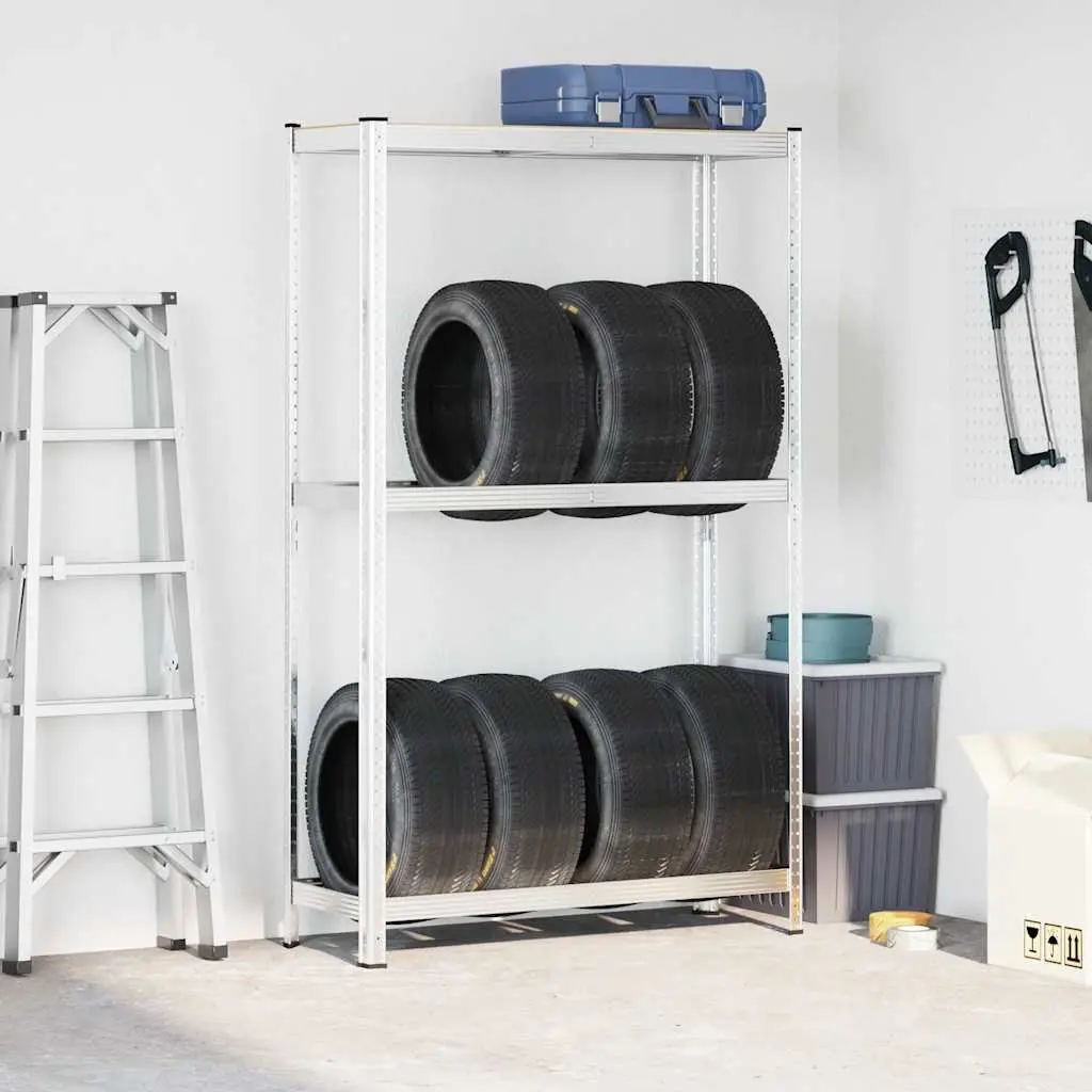 2-Layer Steel Tyre Shelf for Storage Needs