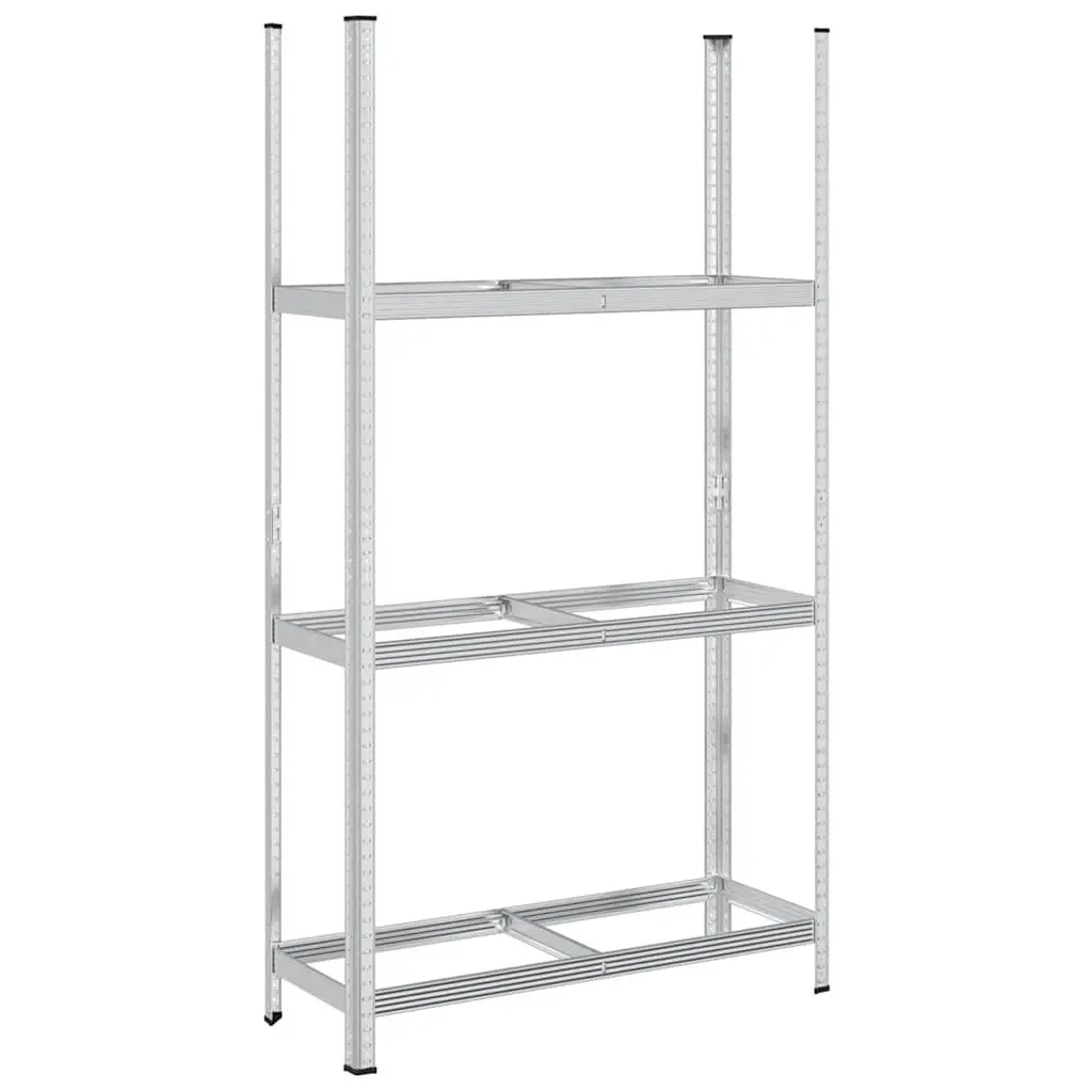 3-Layer Tyre Shelf Silver 110x40x200cm Steel Garage Storage Industrial Shelving