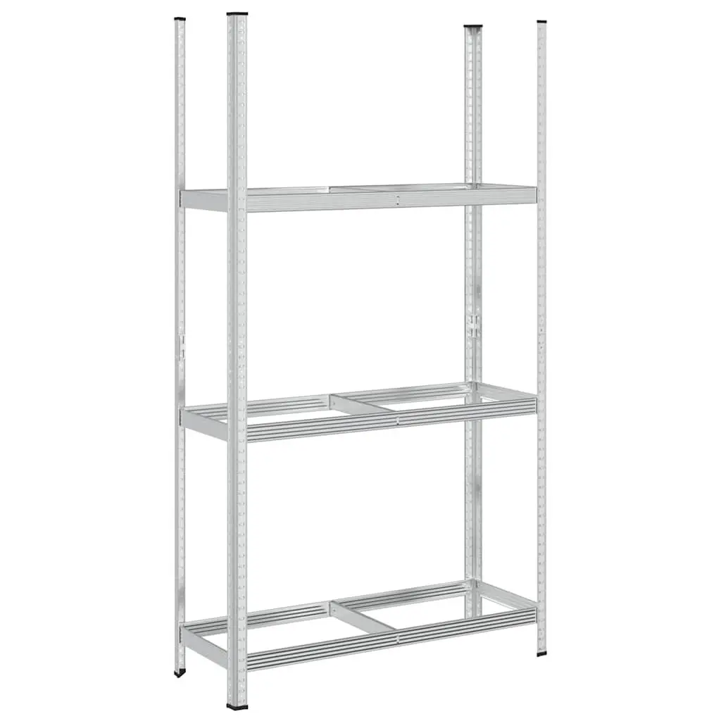 3-Layer Tyre Shelf Silver 110x40x200cm Steel Garage Storage Industrial Shelving