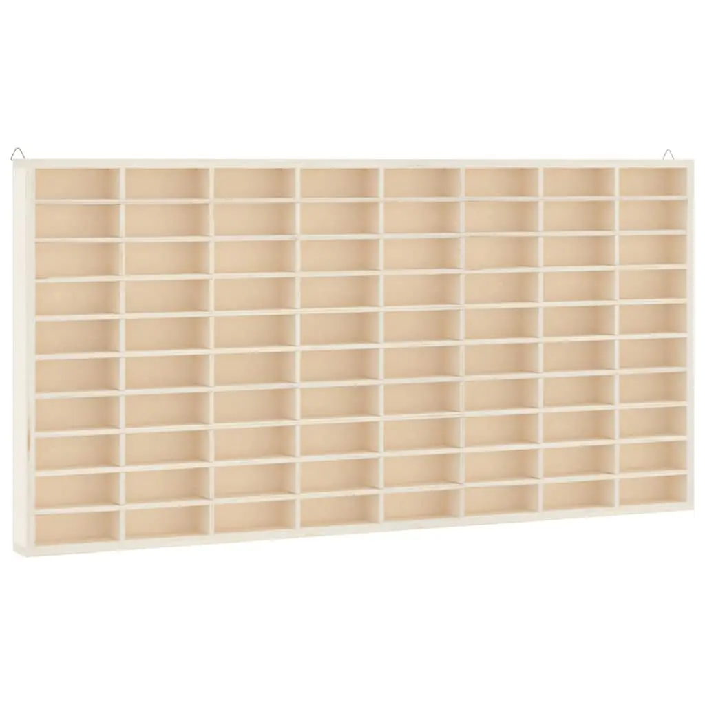 Wooden Wall Display Case with 80 Compartments