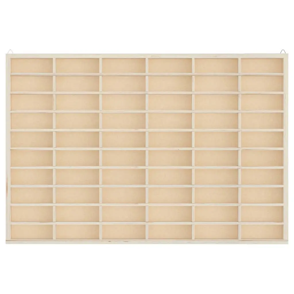 Wooden Wall-Mounted Display Case with 60 Compartments