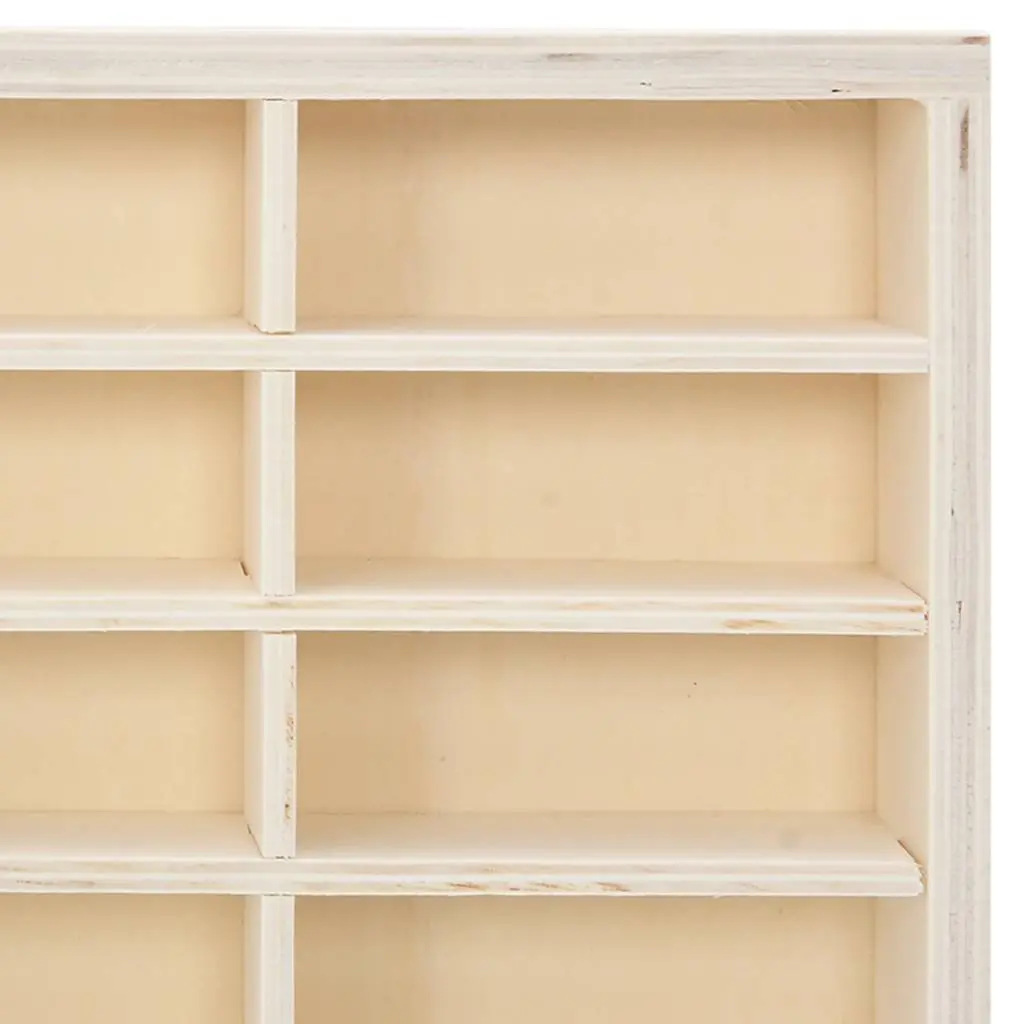 Wooden Wall-Mounted Display Case with 60 Compartments