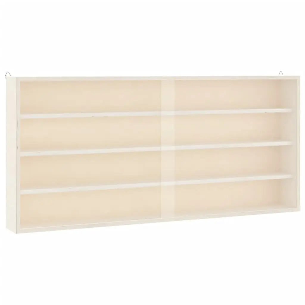 Wooden Wall-Mounted Display Case with 4 Shelves