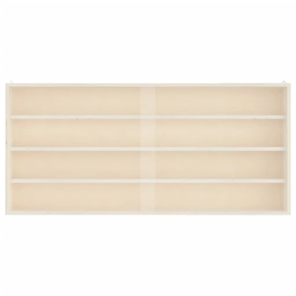 Wooden Wall-Mounted Display Case with 4 Shelves
