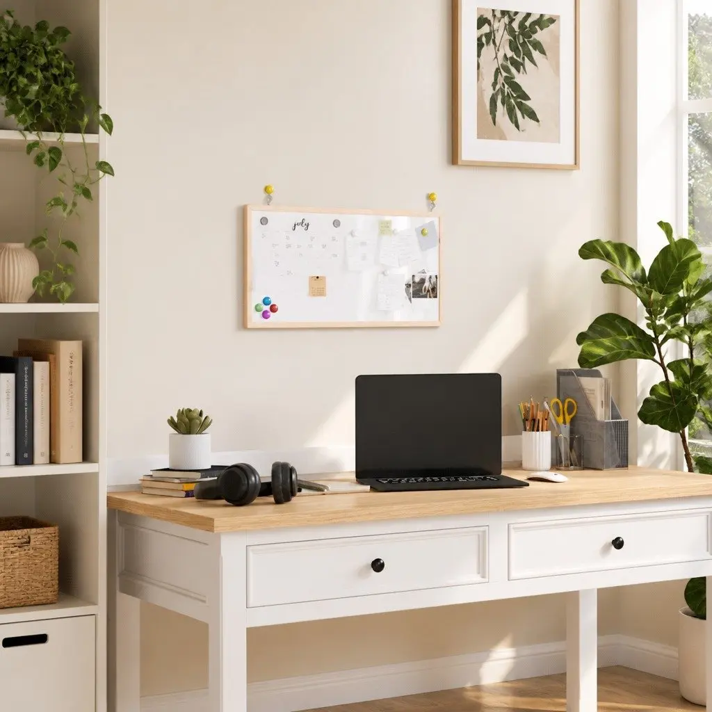 Magnetic Whiteboard with Pine Wood Frame 60x30cm