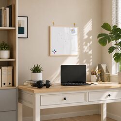 Premium Magnetic Whiteboard with Pine Wood Frame 40x40cm