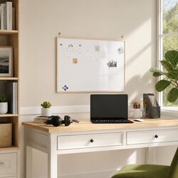 Magnetic Whiteboard with Pine Wood Frame 80x55 cm