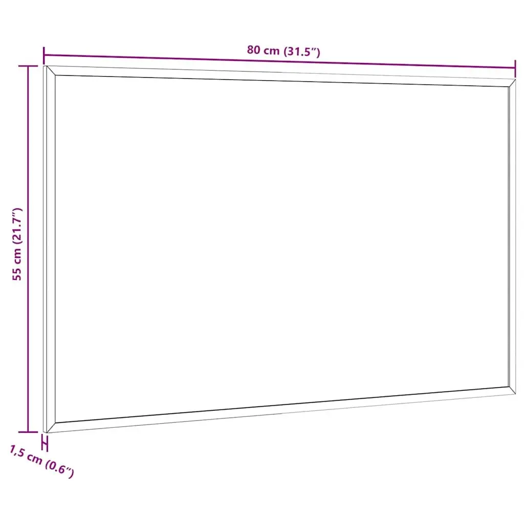 Magnetic Whiteboard with Pine Wood Frame 80x55 cm