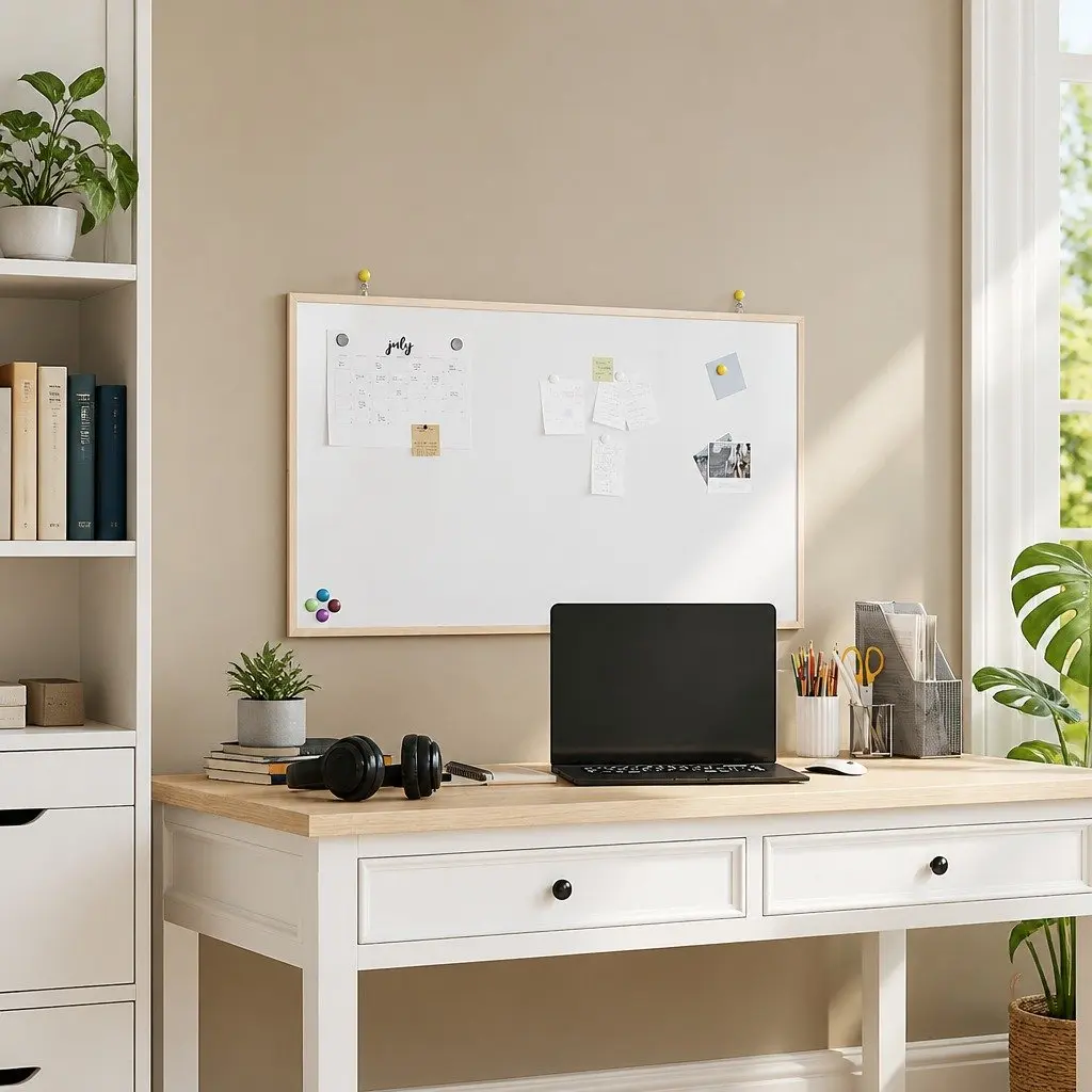 Magnetic Whiteboard with Pine Wood Frame 100x55cm