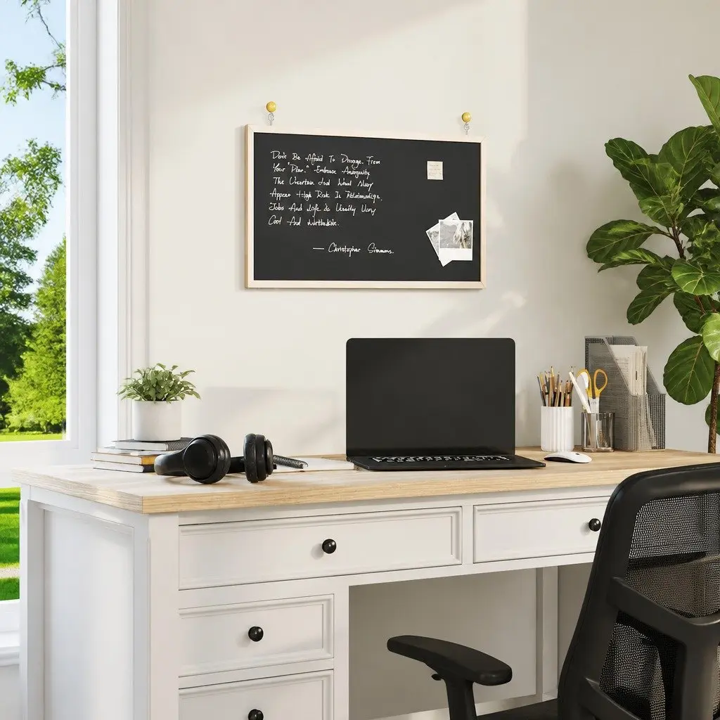 Solid Pine Wood Frame Chalkboard 60x40 cm