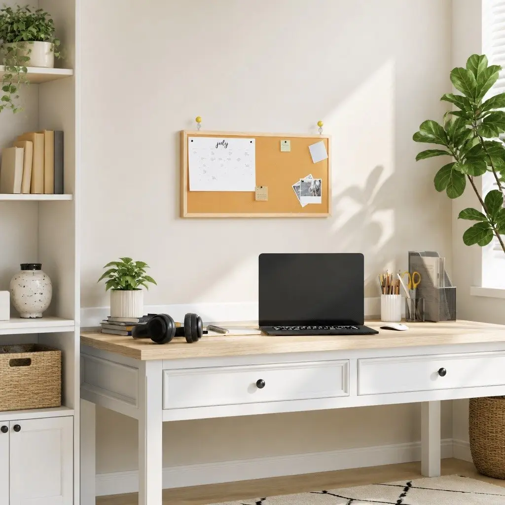 Solid Pine Wood Frame Cork Board 60x30 cm Display