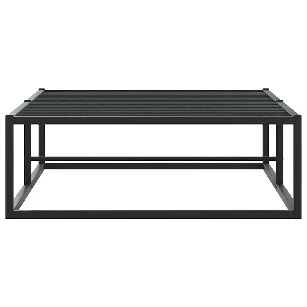Black Metal Bed Frame with Slatted Base