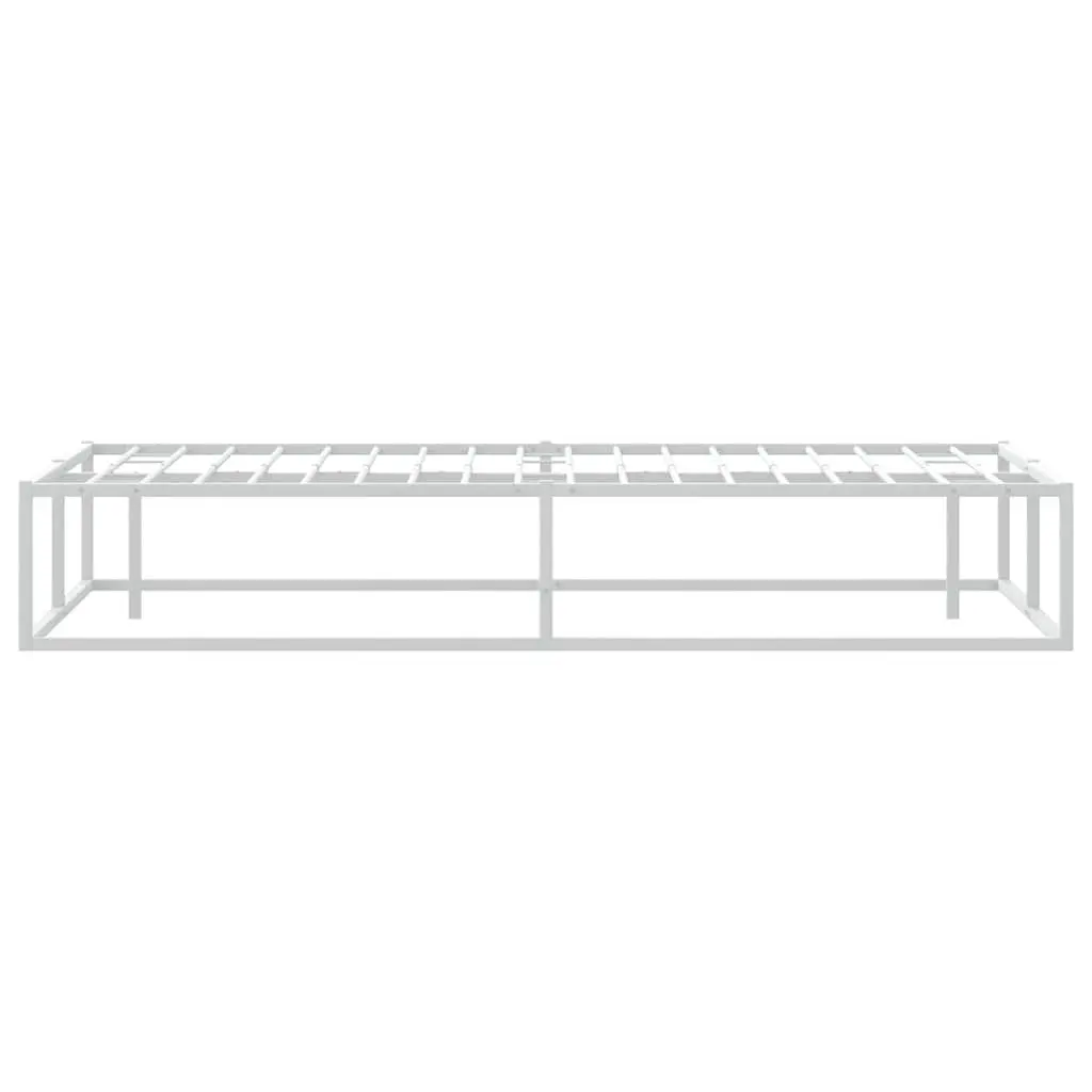 White Queen Metal Bed Frame 153x203 cm with Slatted Base