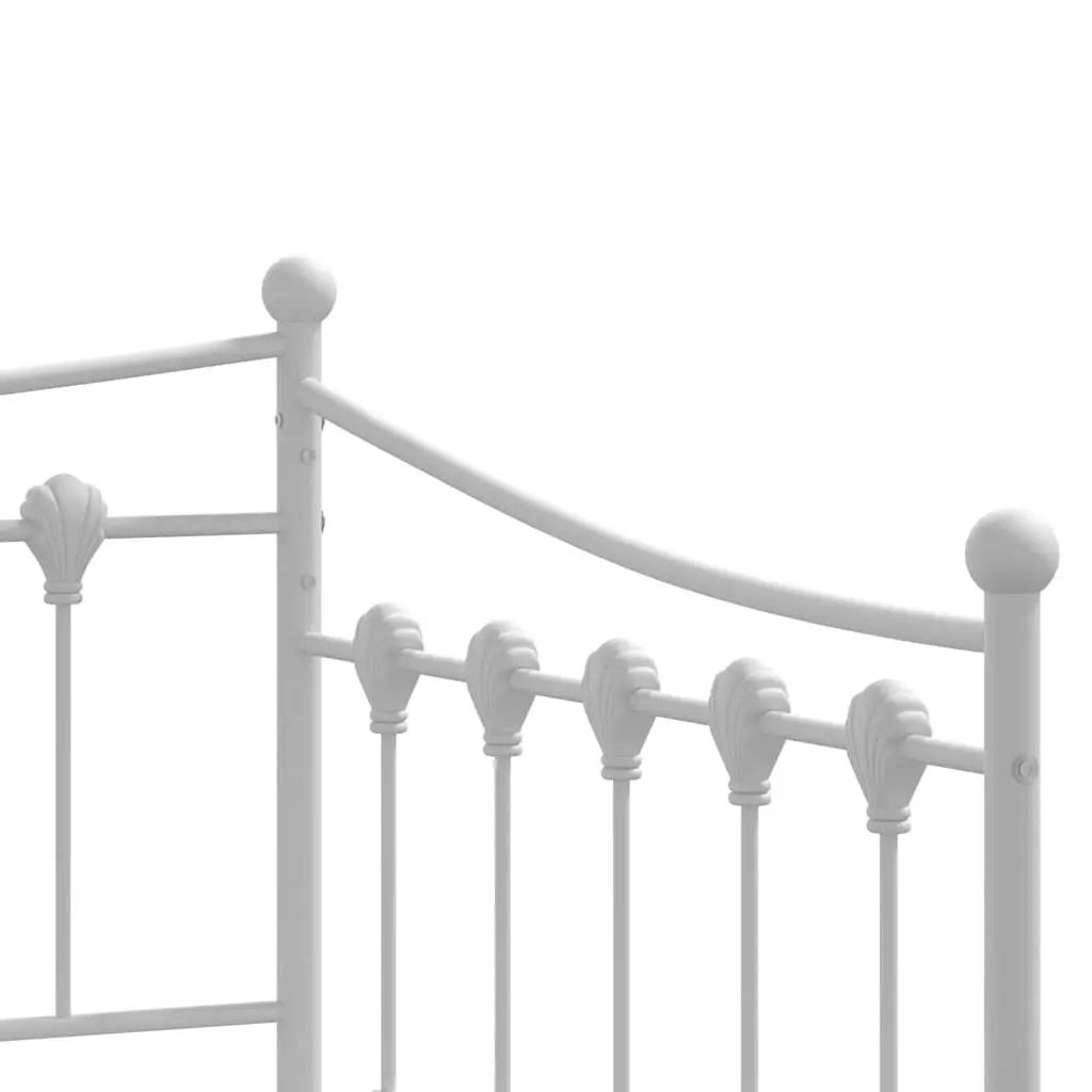 White Daybed with Trundle 92x187cm Metal Frame