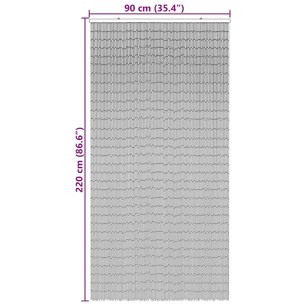 Bamboo Fly Screen with Double-Sided Palm Tree Print 90x220 cm