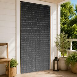 Insect Door Curtain Grey 100x220 cm Bamboo Beaded Fly Screen Easy Install