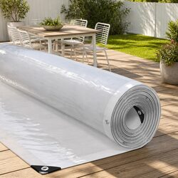 Durable Clear Tarpaulin with Eyelets 3x4 m Waterproof