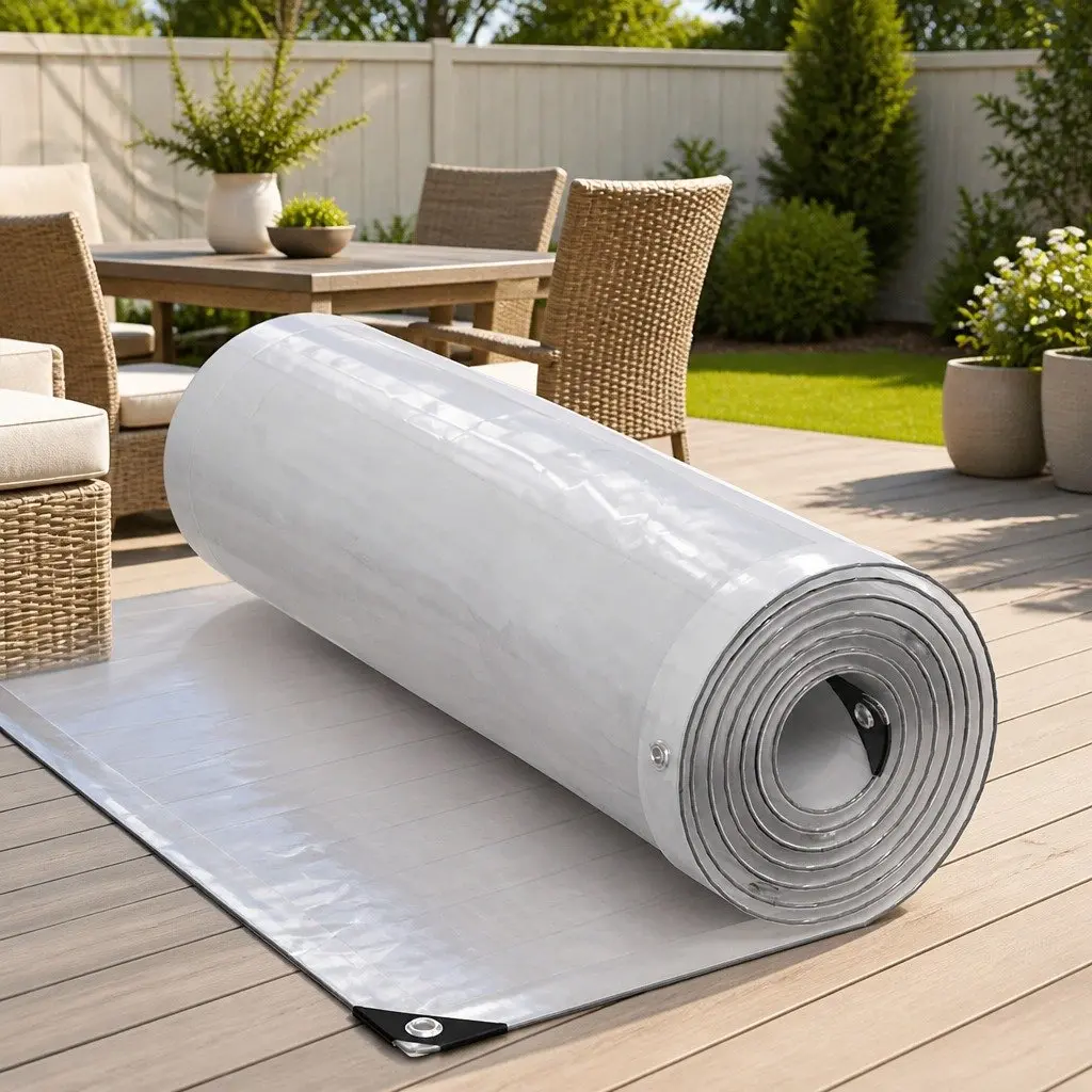 Clear Tarpaulin with Eyelets 3x8m Waterproof Cover