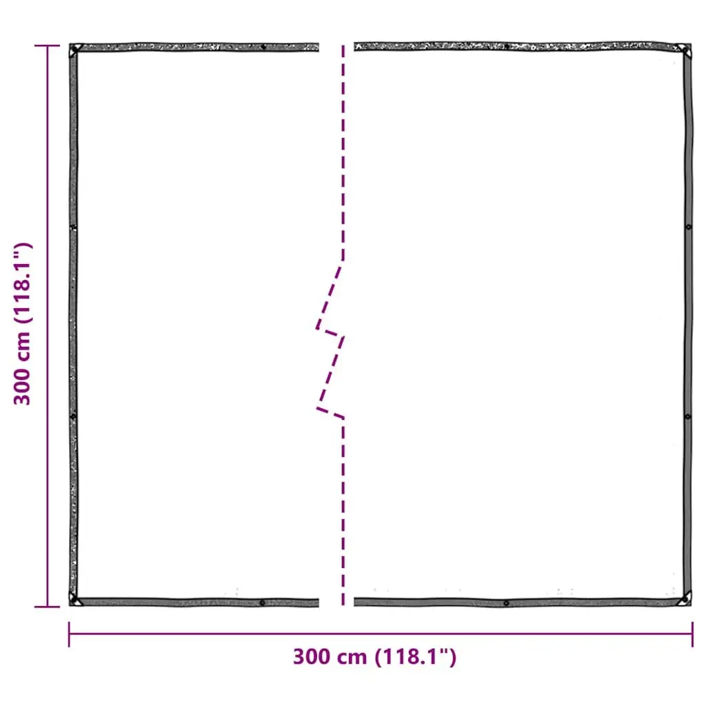 Clear Tarpaulin 3x3 m with Eyelets for Outdoors