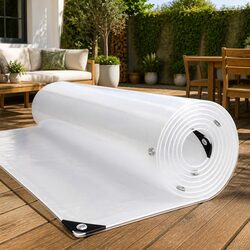Durable Clear PVC Tarpaulin with Eyelets 3x5m