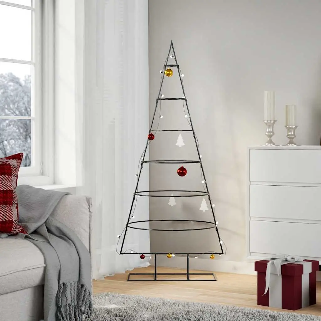 Metal Christmas Tree Frame Steel 150cm Black