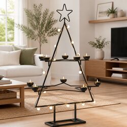 Sturdy Black Metal Christmas Tree Decoration 75cm