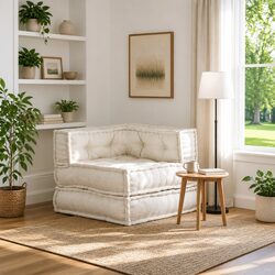 Modular Sofa Unit Floor Cushion Cream 70x70x54 Soft Seating Lounge