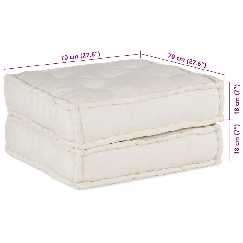 Modular Sofa Unit Floor Cushion Seat Cream 70x70x36 Flexible Reconfigurable