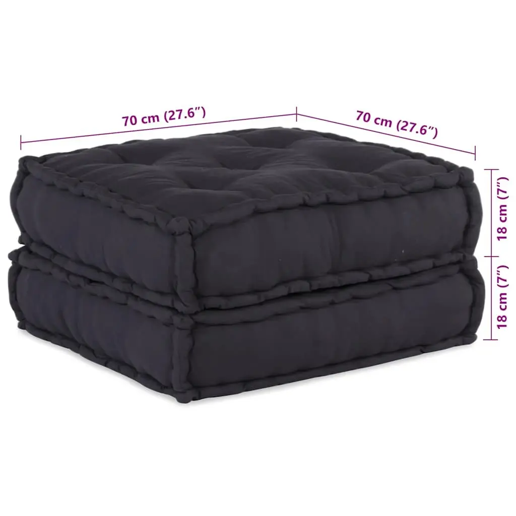 Modular Floor Sofa Unit Anthracite Fabric Cushion Seat Living Room Lounge