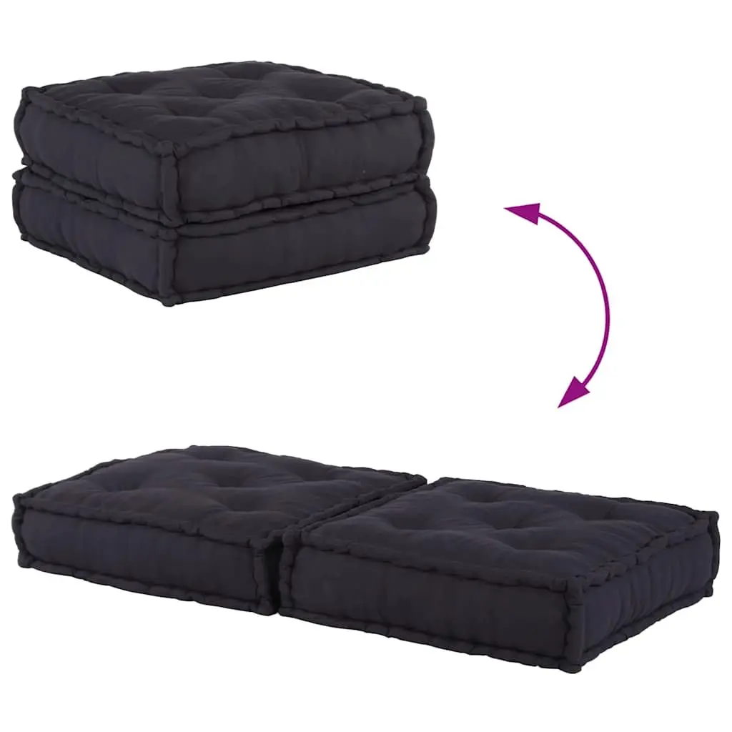 Modular Floor Sofa Unit Anthracite Fabric Cushion Seat Living Room Lounge
