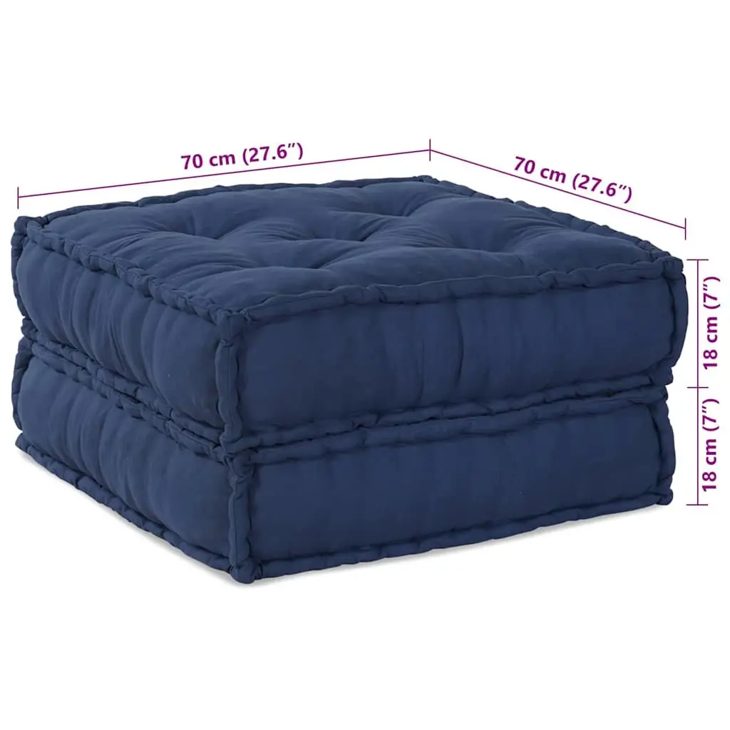 Modular Sofa Unit Blue Fabric 70x70x36cm Indoor Outdoor Lounge Cushion Seating