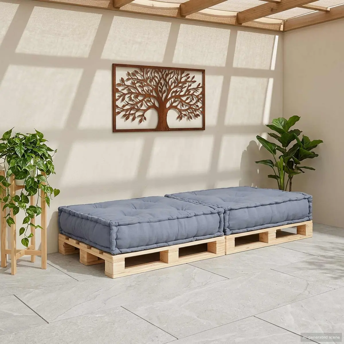 Modular Sofa Unit Fabric 70x70x36cm Grey