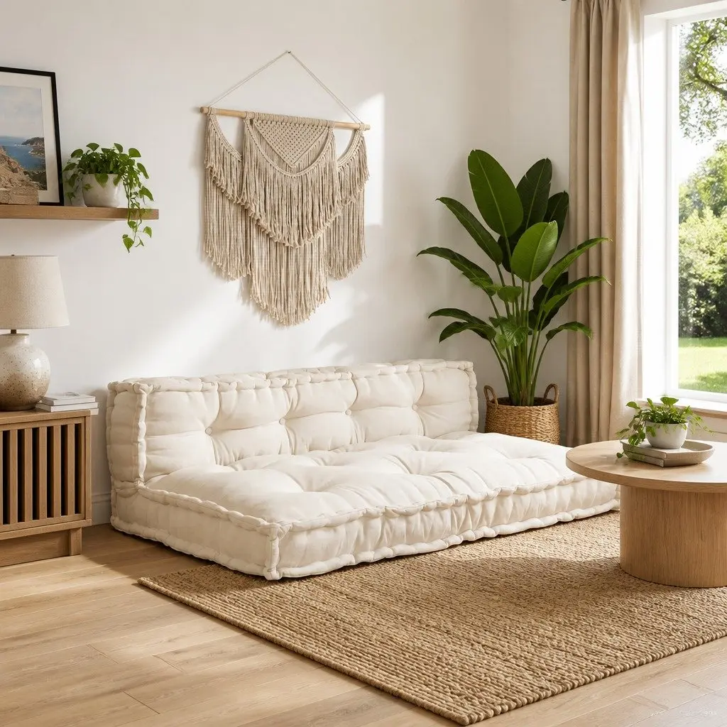Cream Pallet Sofa Cushions 2 pcs 120 x 80 x 38 cm