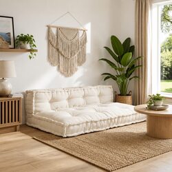 Comfortable Cream Pallet Sofa Cushions 2 pcs 120 x 80 x 38 cm
