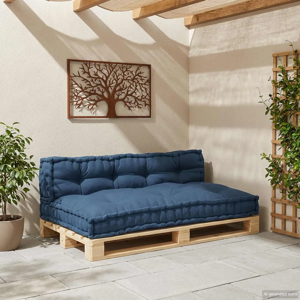 Pallet Sofa Cushion Set in Blue