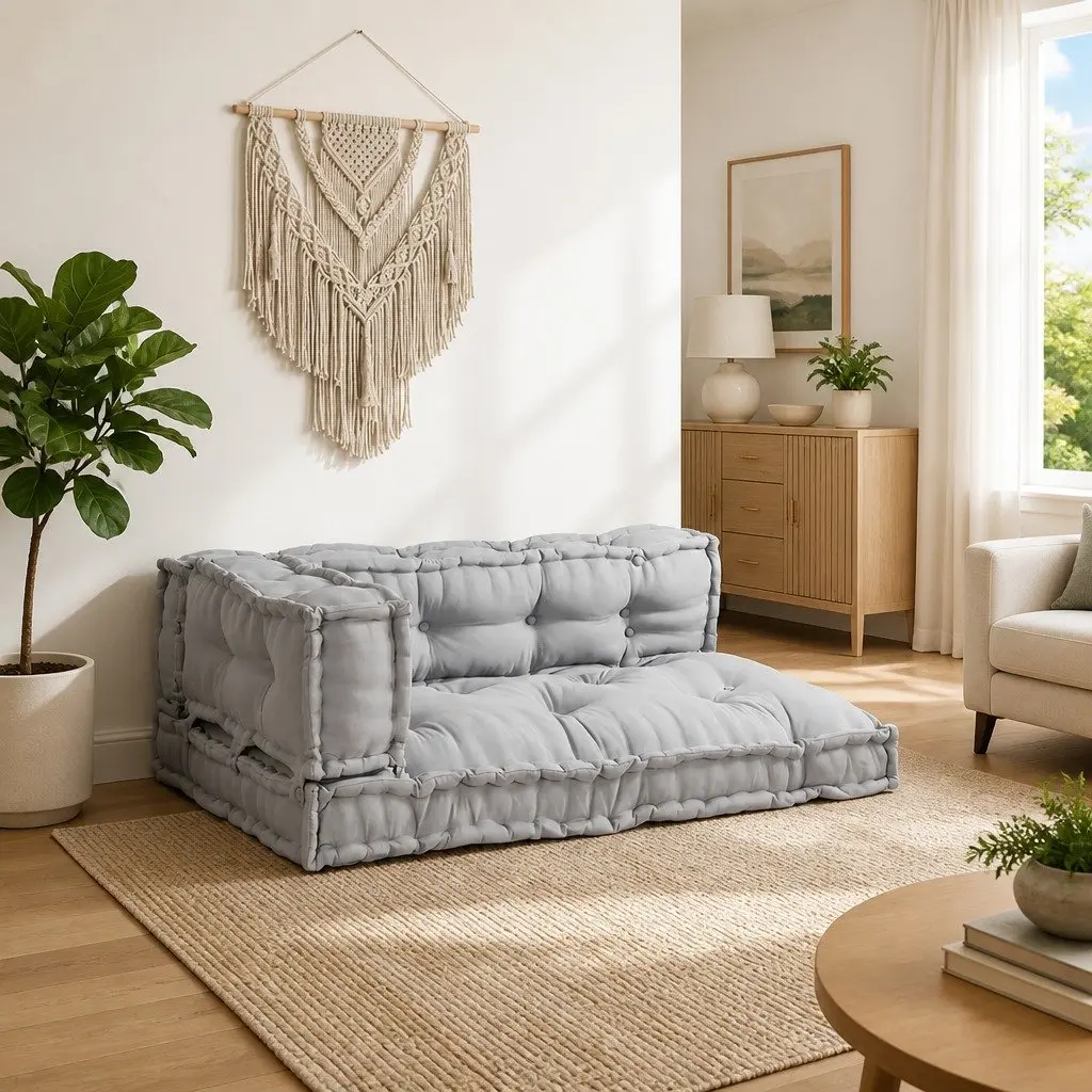 Modular Foam Seat Cushions 3-Piece Set in Grey