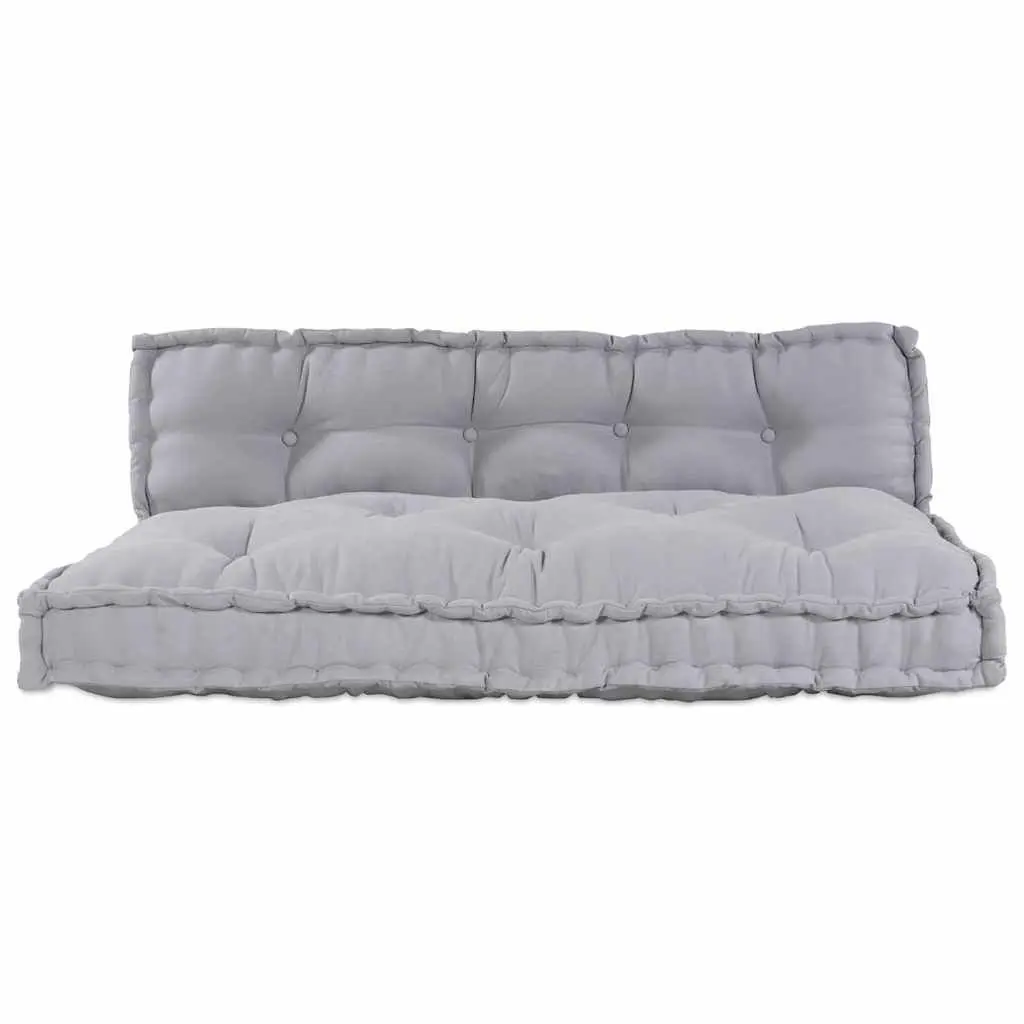 Pallet Sofa Cushion Fabric 120x80x38cm Grey 2 pcs Modular Indoor Outdoor Seating
