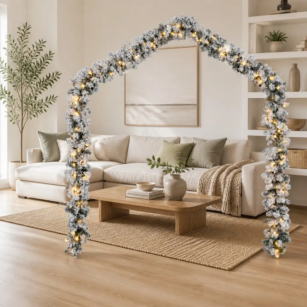 Green Christmas Garland LED Lights 5m