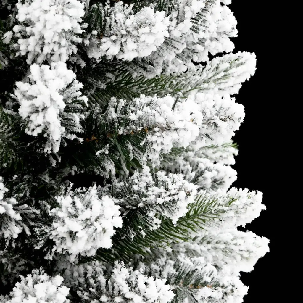 Artificial Christmas Tree PVC PE 150cm Flocked White Snow Slim Bushy