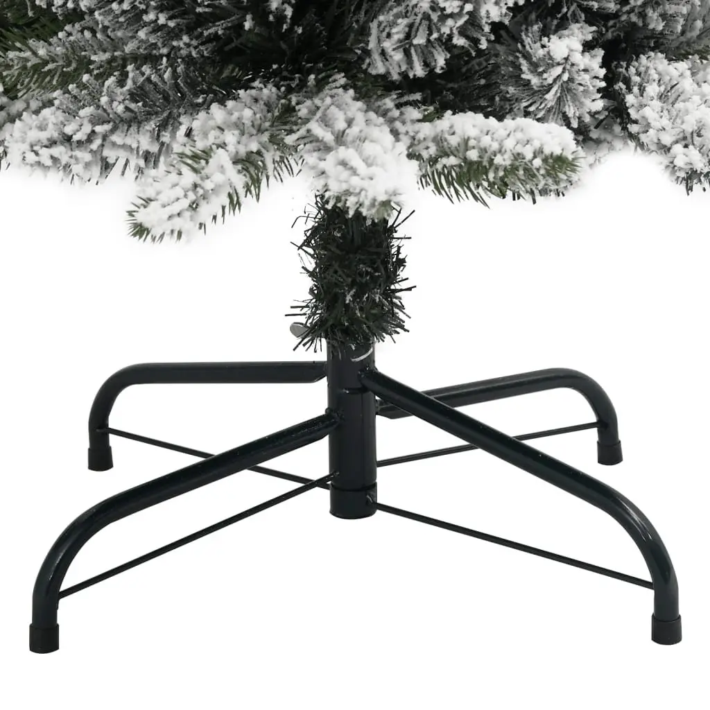 Artificial Christmas Tree PVC PE 150cm Flocked White Snow Slim Bushy
