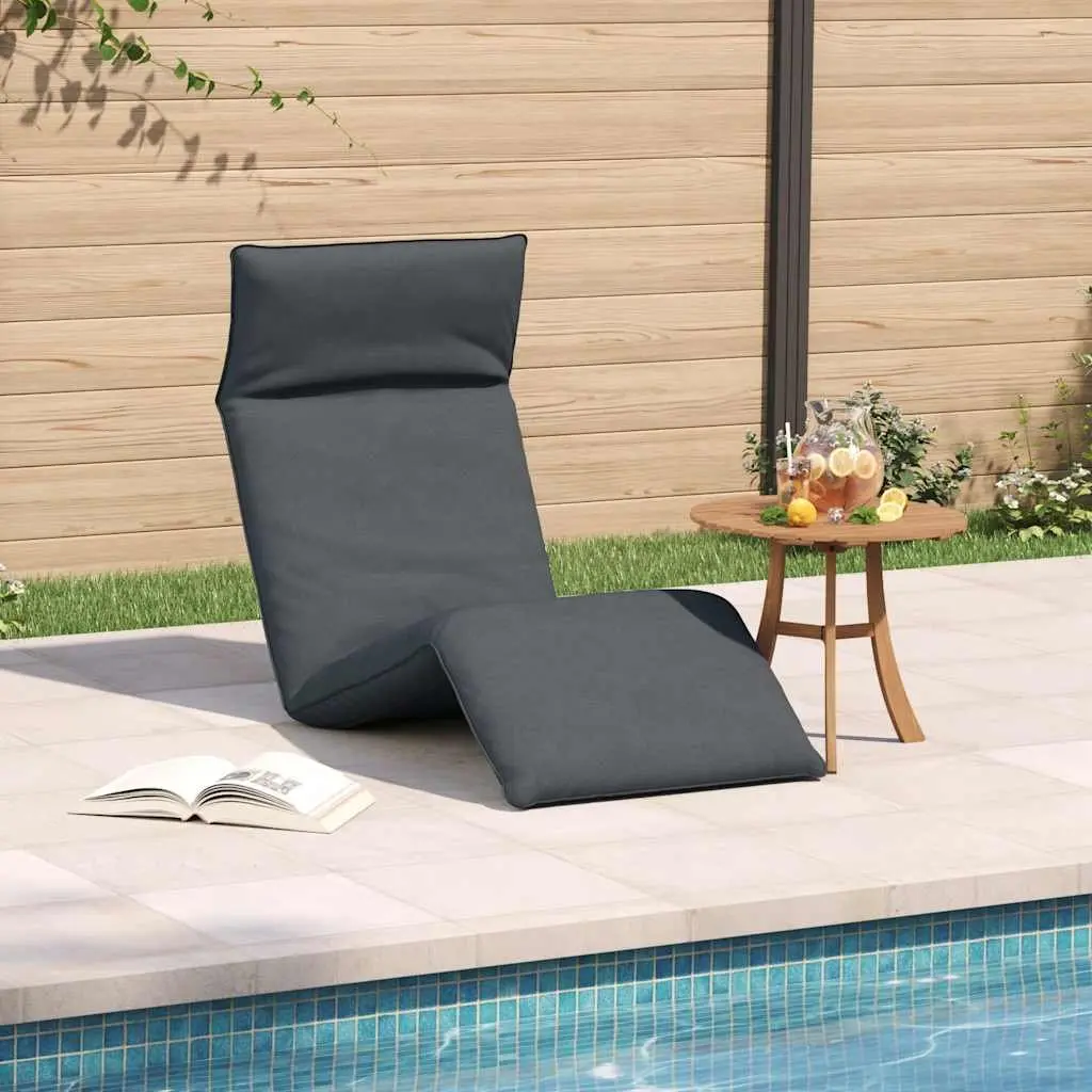 Folding Sun Lounger in Anthracite for Outdoor Relaxation