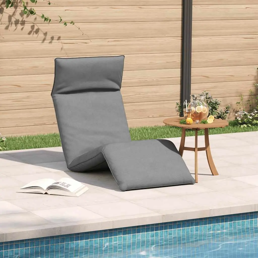 Grey Folding Sun Lounger with 5 Positions