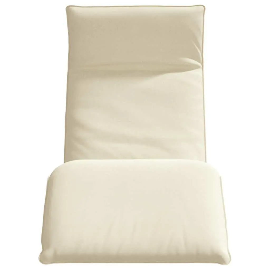 Cream Folding Sun Lounger Reclining Chair for Outdoor Use