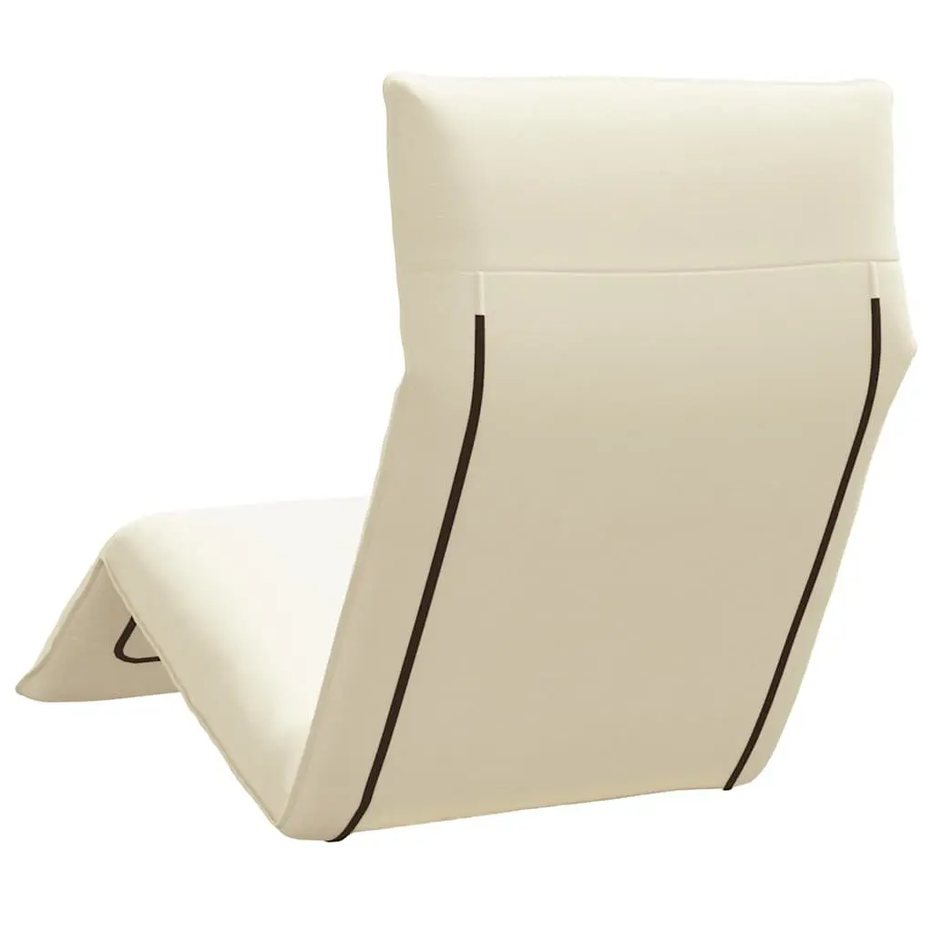 Cream Folding Sun Lounger Reclining Chair for Outdoor Use
