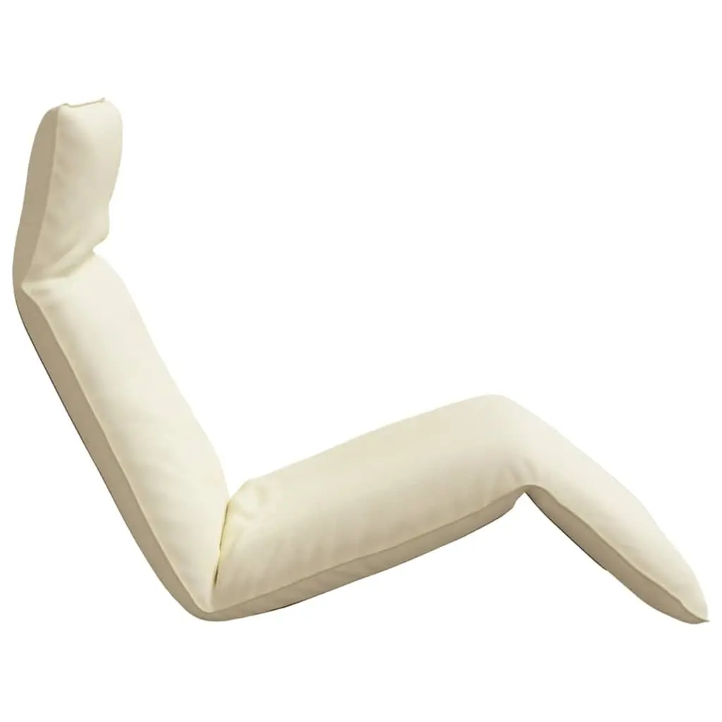 Cream Folding Sun Lounger Reclining Chair for Outdoor Use